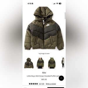 Nike Olive and Black Hooded Jacket